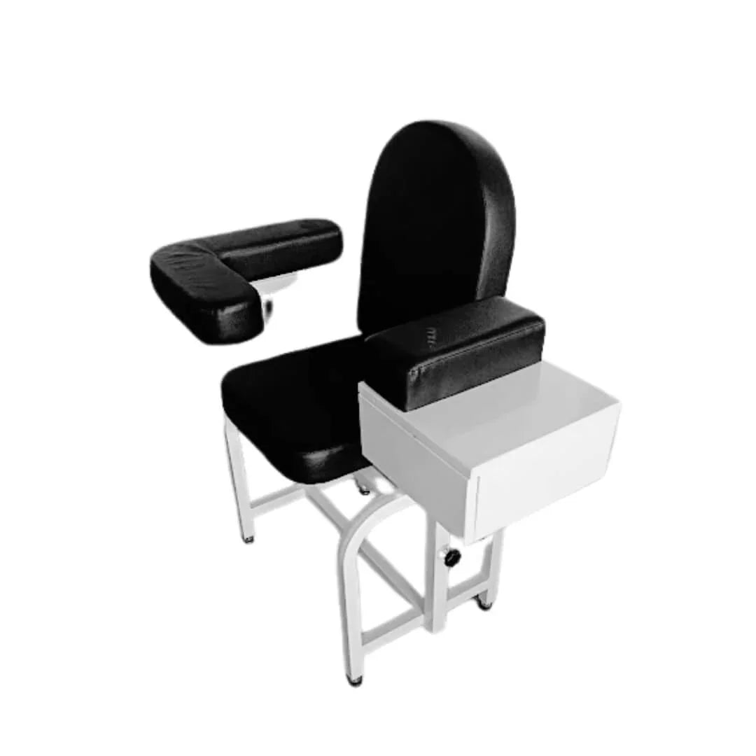Blood Drawing Chair – Padded Armrest, Cabinet & Vinyl Seat