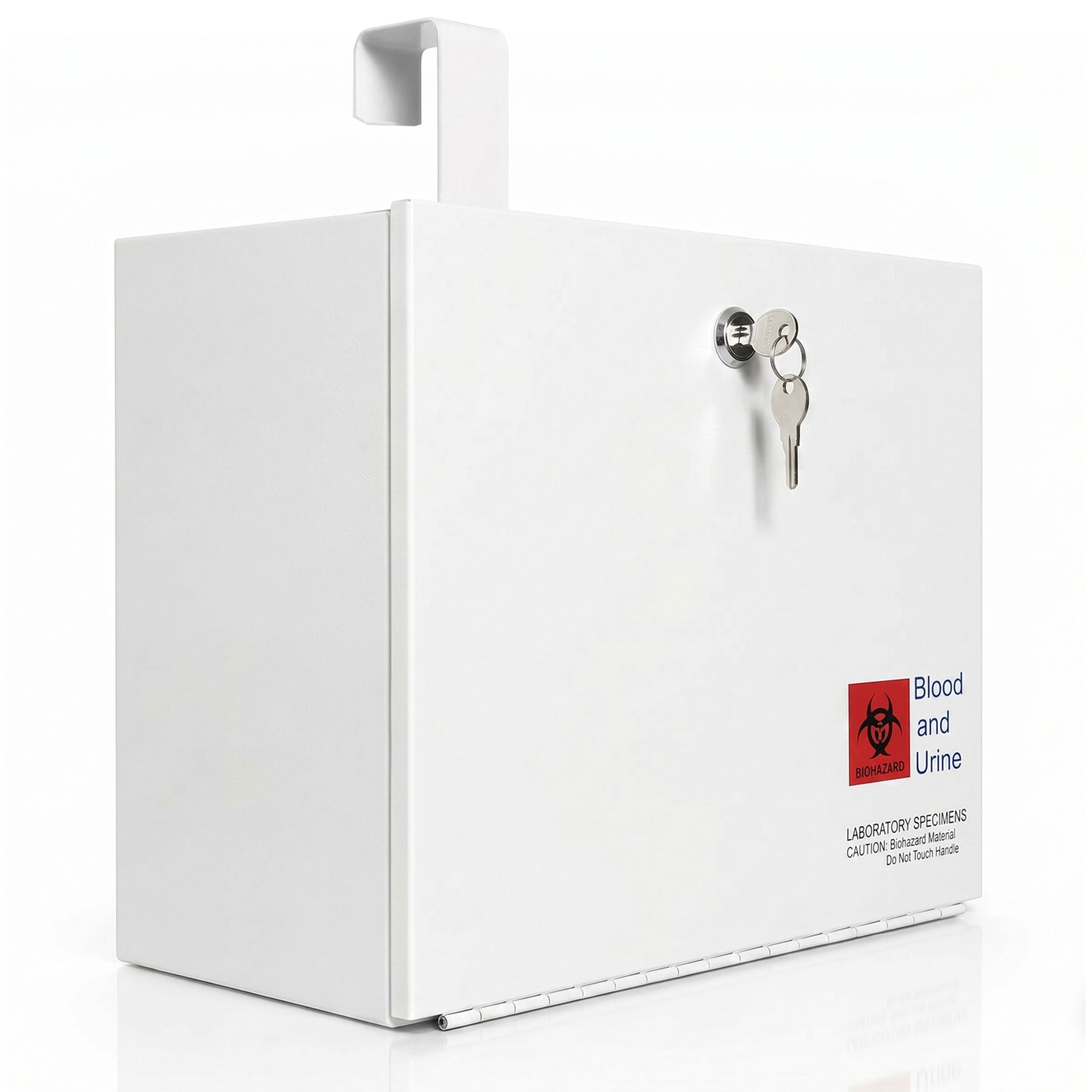 Medical Specimen Box with Lock & Key - Medium 14 x 7.5 x 10.25 in, Lock Box