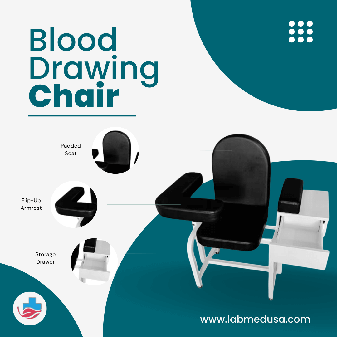 Benefits of Using a Blood Drawing Chair – Padded Armrest, Cabinet & Vinyl Seat