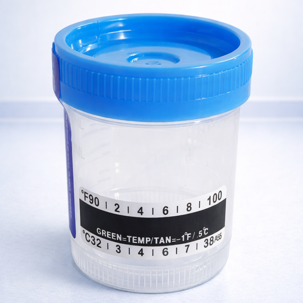 Urine Specimen Cup for Specimen Collection, 90ml x 53mm (4 Packs)