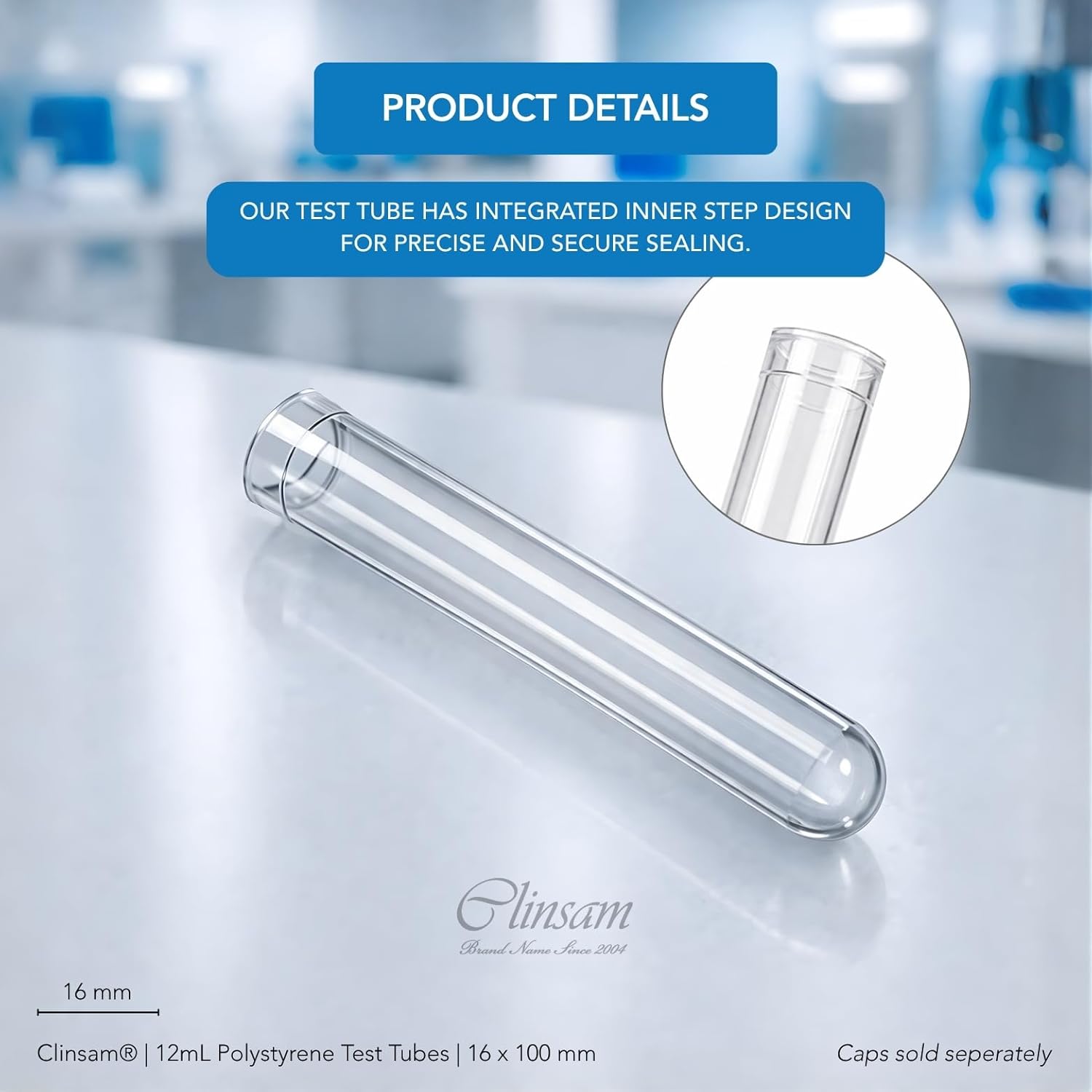 Test Tubes 14mL 16x100 mm – Polystyrene Culture Tubes, 1000 Count (Non-Sterile, No Caps)