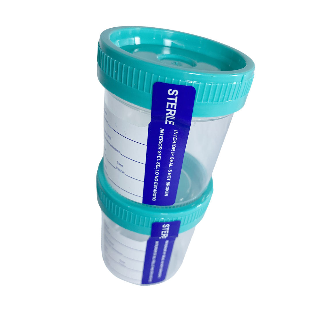90mL Sterile Urine Cup – Temp Strip, Labeled, D53mm Specimen