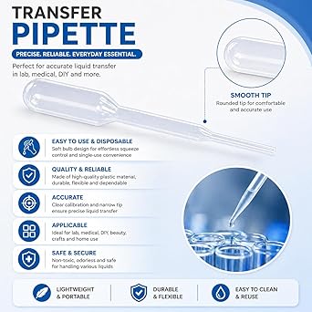 Transfer Pipette Dropper 0.9mL – Bulb Draw, Disposable