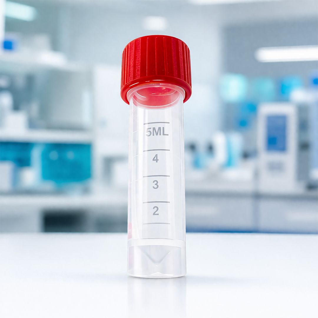 5mL Conical Transport Tubes, 16 x 60 mm Clear Polypropylene Vials with Leak-Resistant Screw Caps, Self-Standing Graduated Storage Containers for Lab & Sample Handling, Bulk Pack 1000