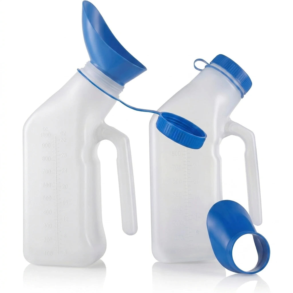 Urinals for Men Women 1000mL/32oz Spill Resistant, Detachable Wide Funnel