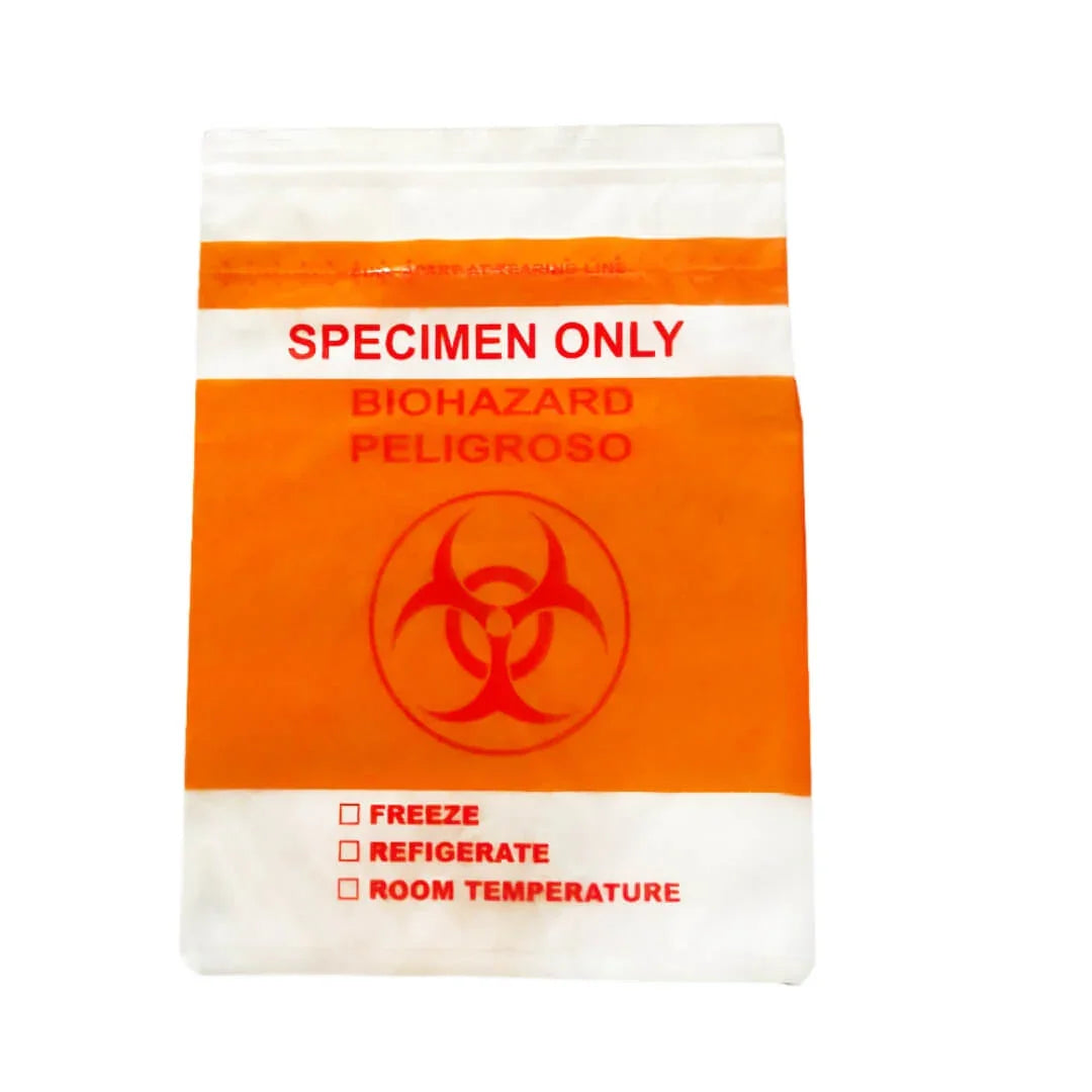 12" x 16" Biohazard Specimen Bag – Ziplock, Front Pocket & Flip-Flop Rear Pocket