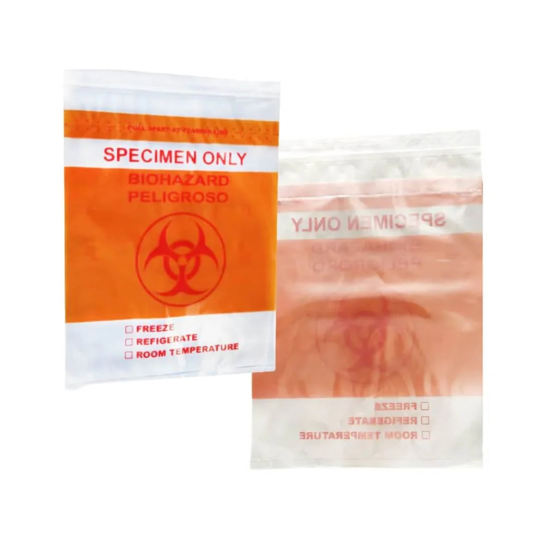 12" x 16" Biohazard Specimen Bag – Ziplock, Front Pocket & Flip-Flop Rear Pocket