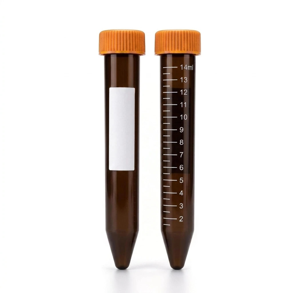 15mL Amber Centrifuge Tubes Conical Screw Cap Polypropylene PP Non-Sterile