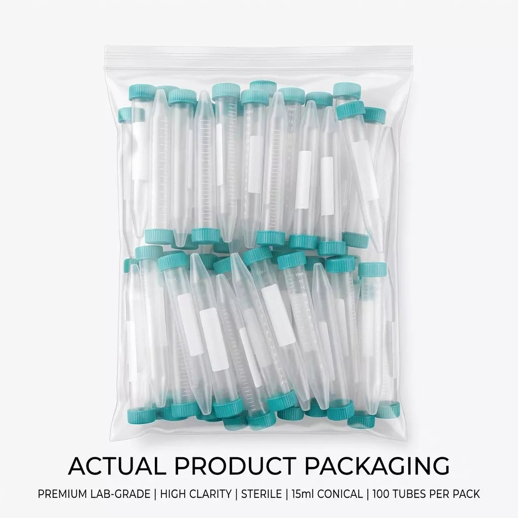 15mL Conical Centrifuge Tubes Polypropylene - Sterile