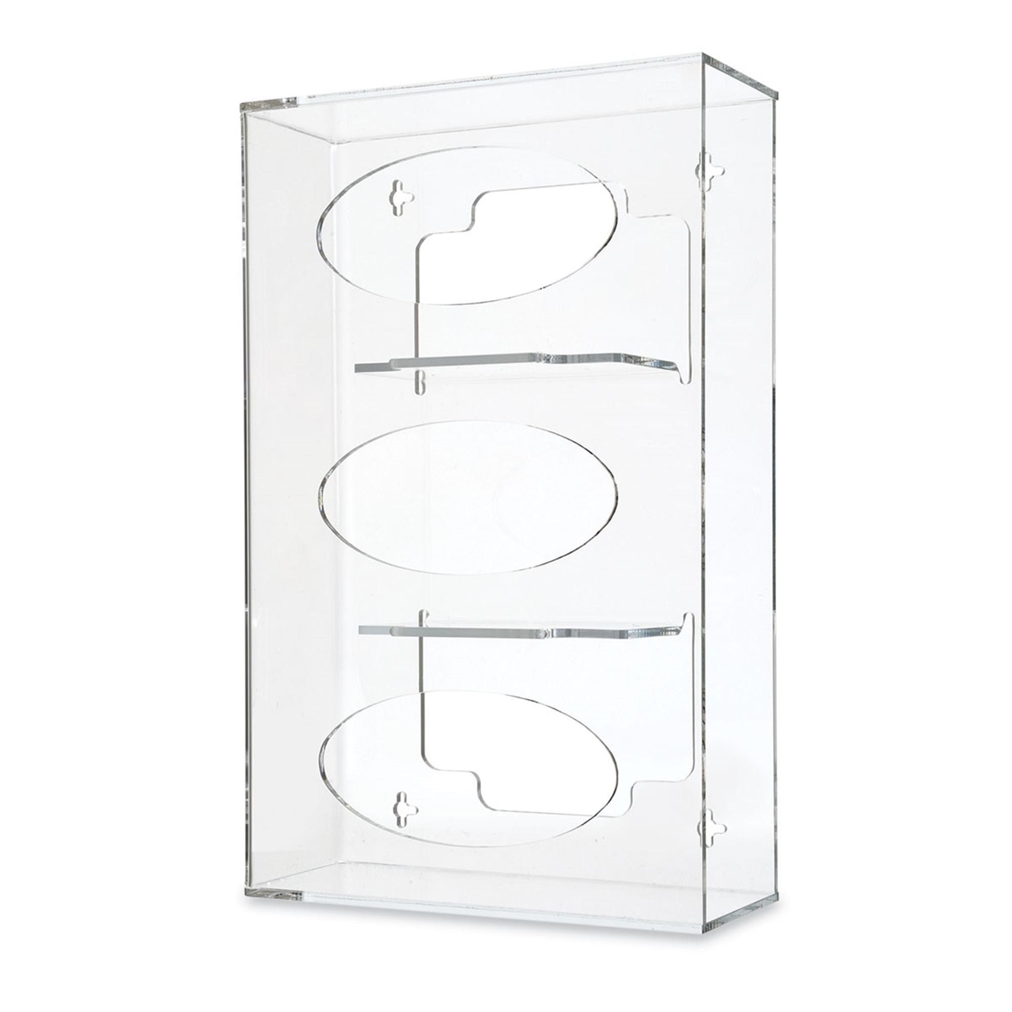 Acrylic 3-Shelf Glove Dispenser – Wall Mounted