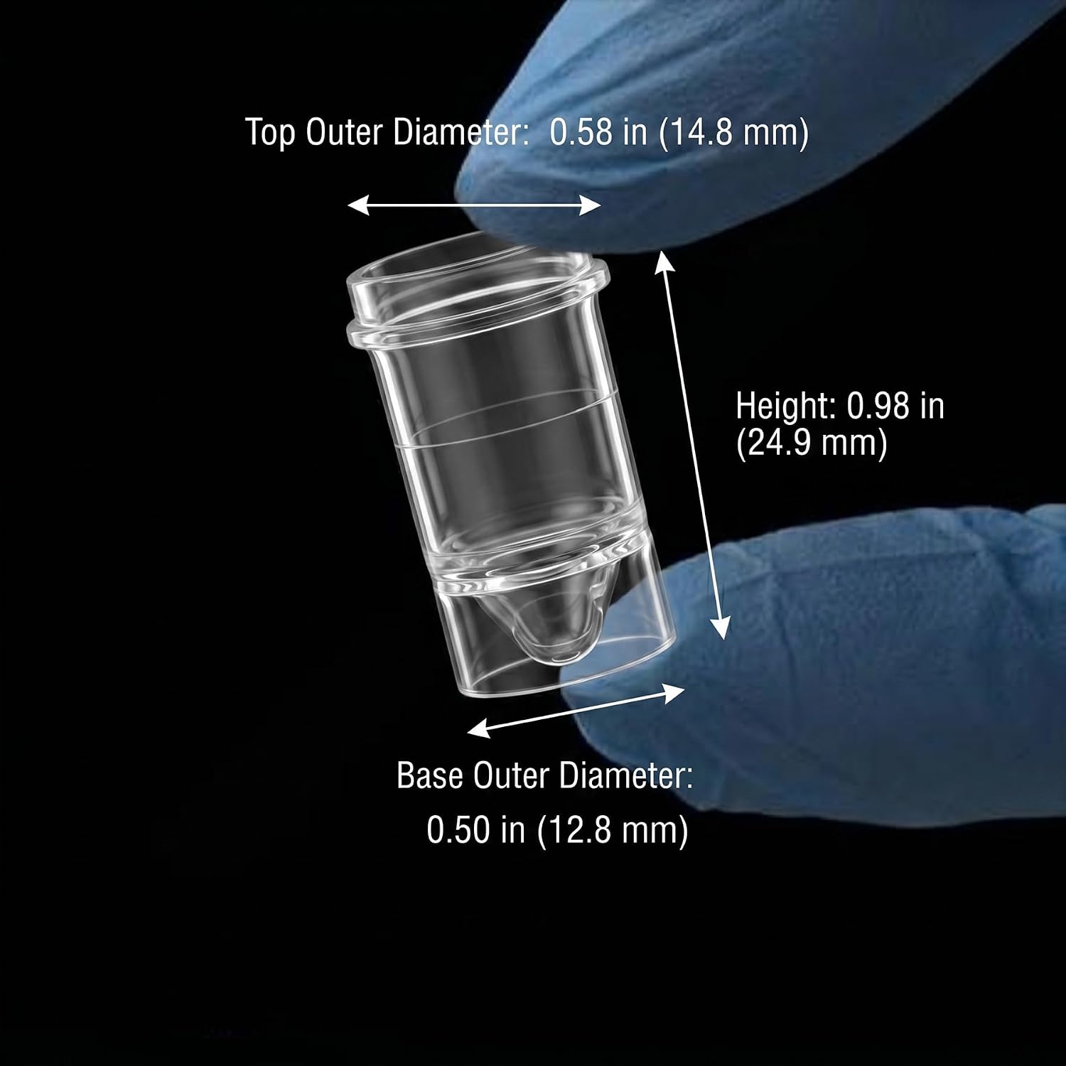 2.0mL Sample Cups 0.58 x 0.98in (14.8 x 24.9mm), Polystyrene, 1000 pcs