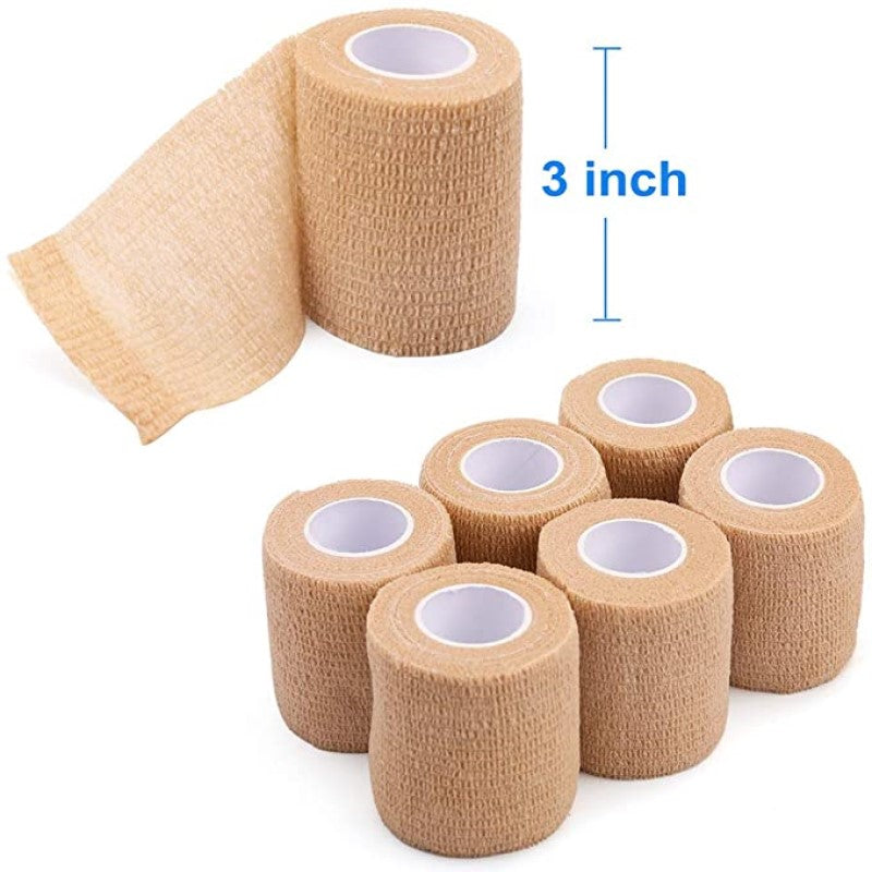 Cohesive Bandage – Skin Tone, 3" x 5 Yards, Flexible & Self-Adherent