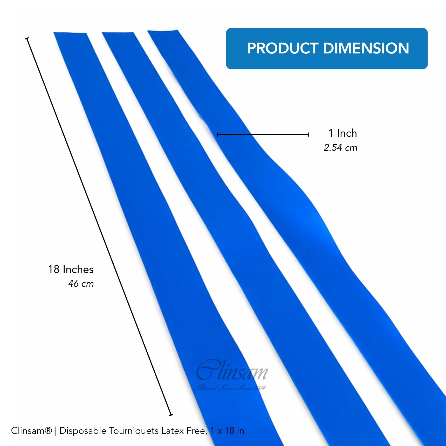 Disposable Tourniquets Latex Free, 1 x 18, First Aid Kit 250 Count (1 Box)