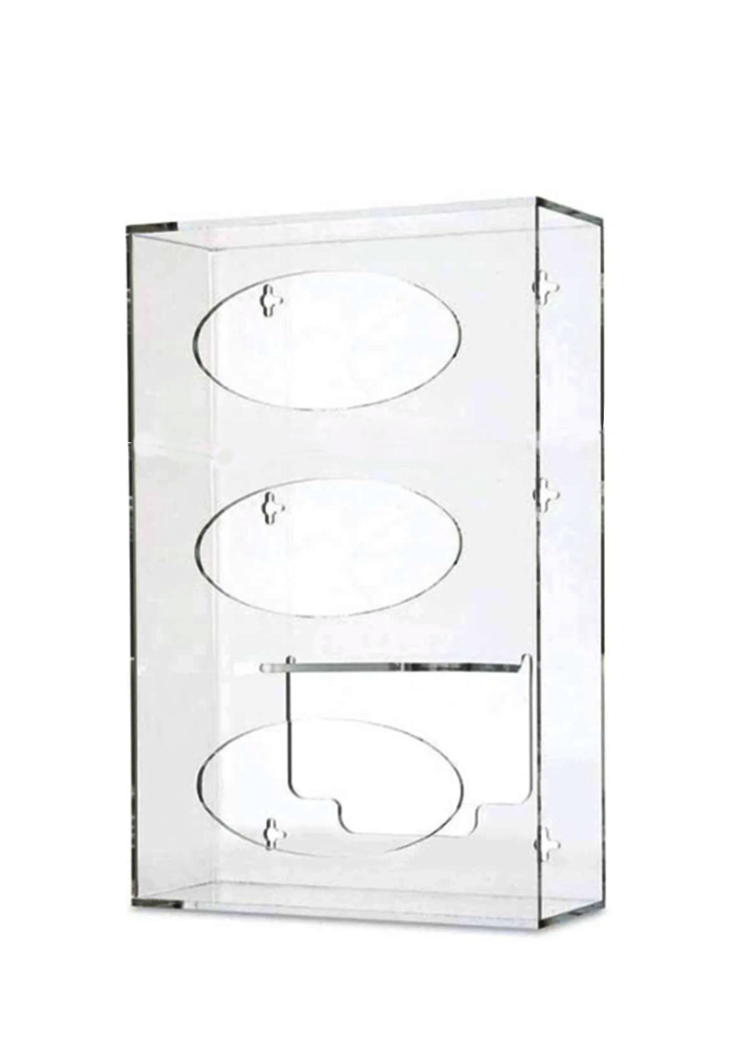 Acrylic 3-Shelf Glove Dispenser – Wall Mounted