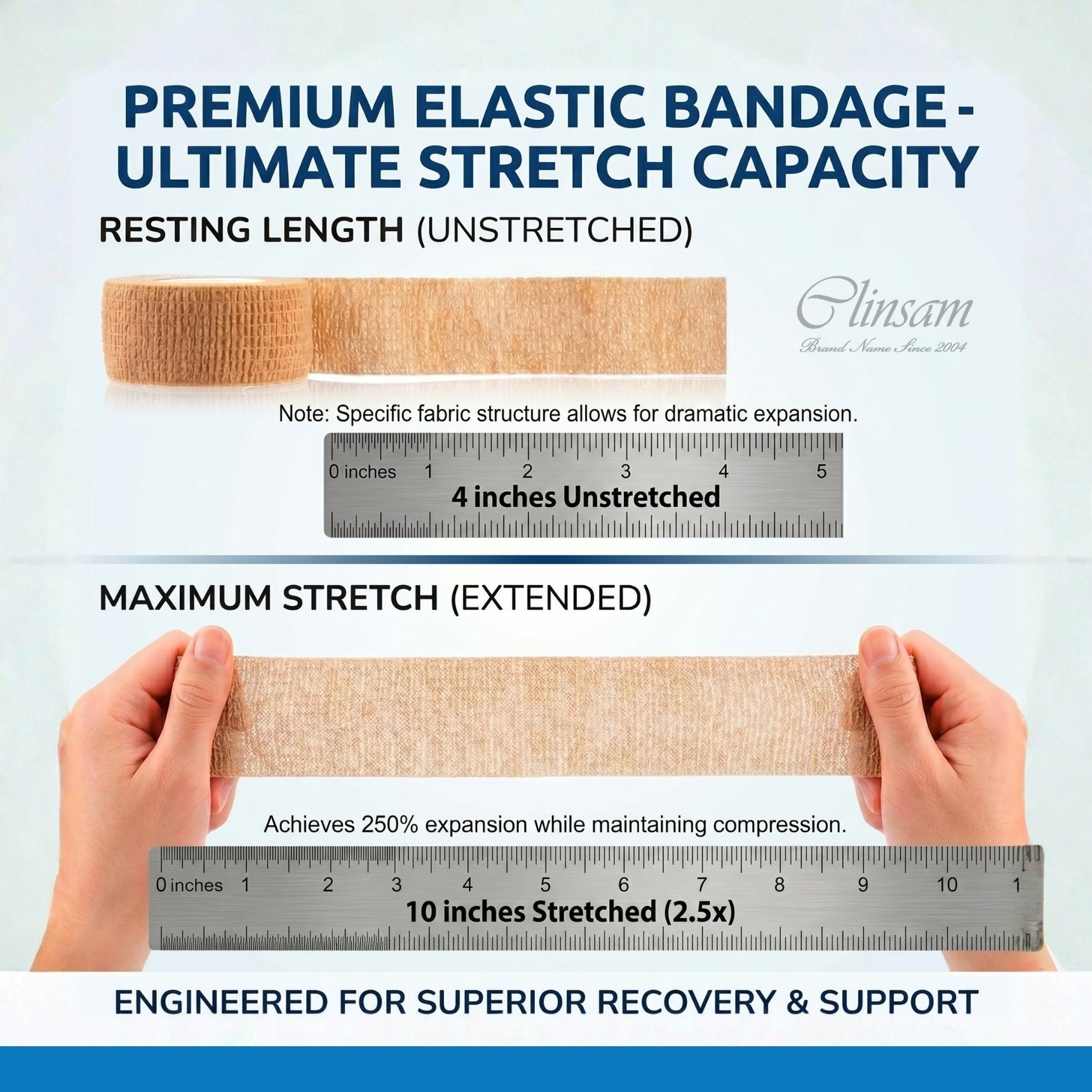 Cohesive Bandage – Skin Tone, 1" x 5 Yards, Flexible & Self-Adherent