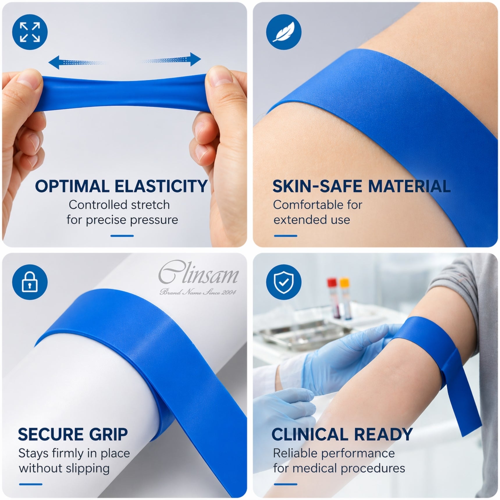 Disposable Tourniquets Latex Free, 1 x 18, First Aid Kit 250 Count (1 Box)