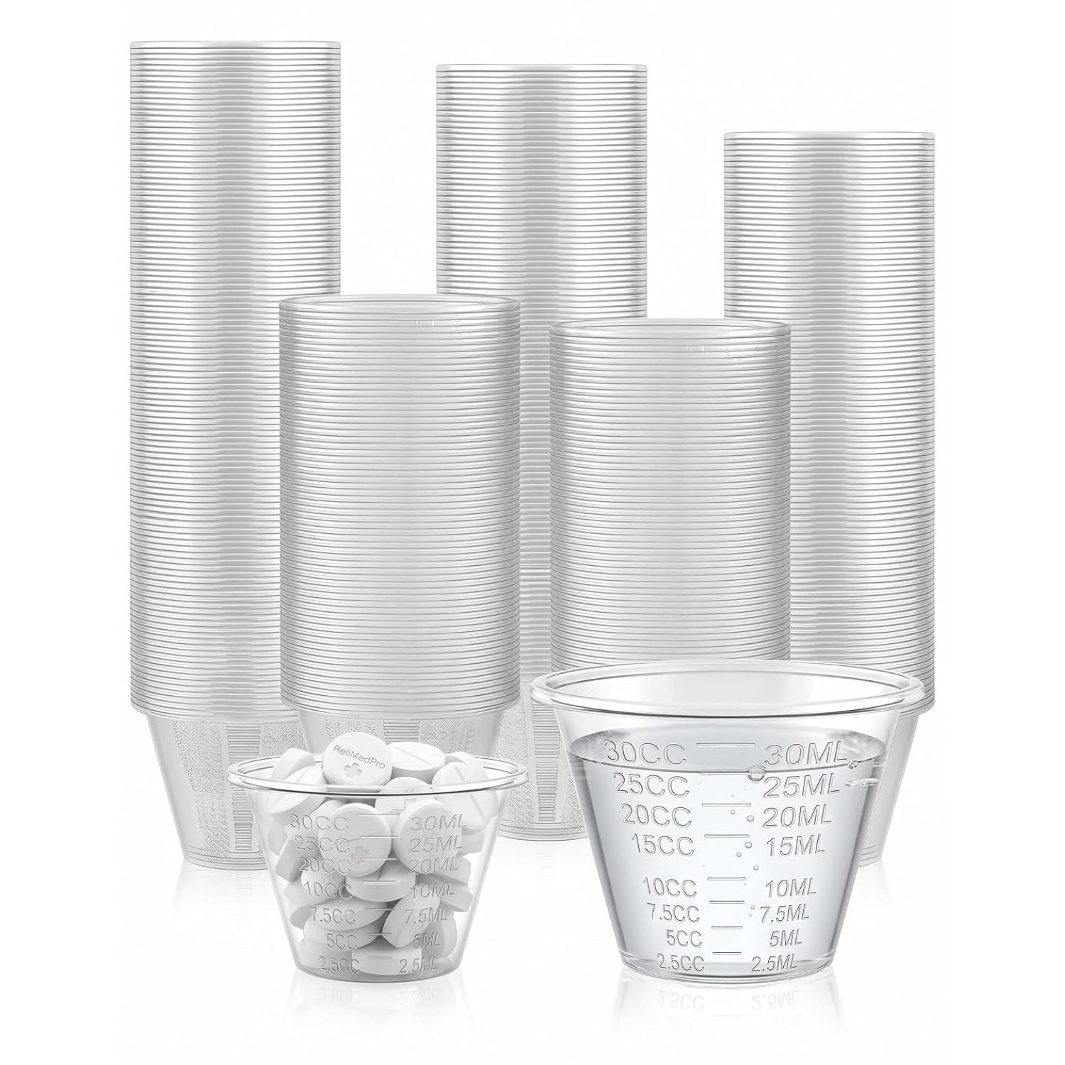 30mL Disposable Medicine Cups 1oz, Embossed Graduation, 1000pcs