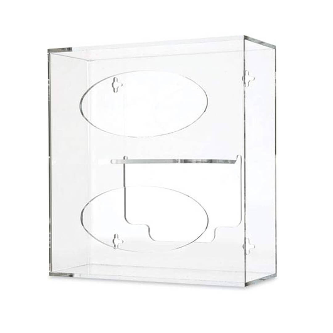 Acrylic 2-Shelf Glove Dispenser – Wall Mounted