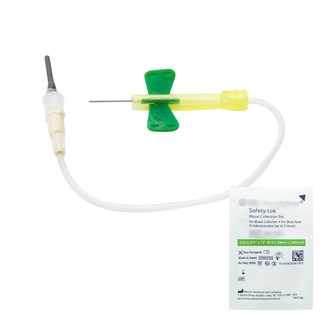 blood collection set with adaptor