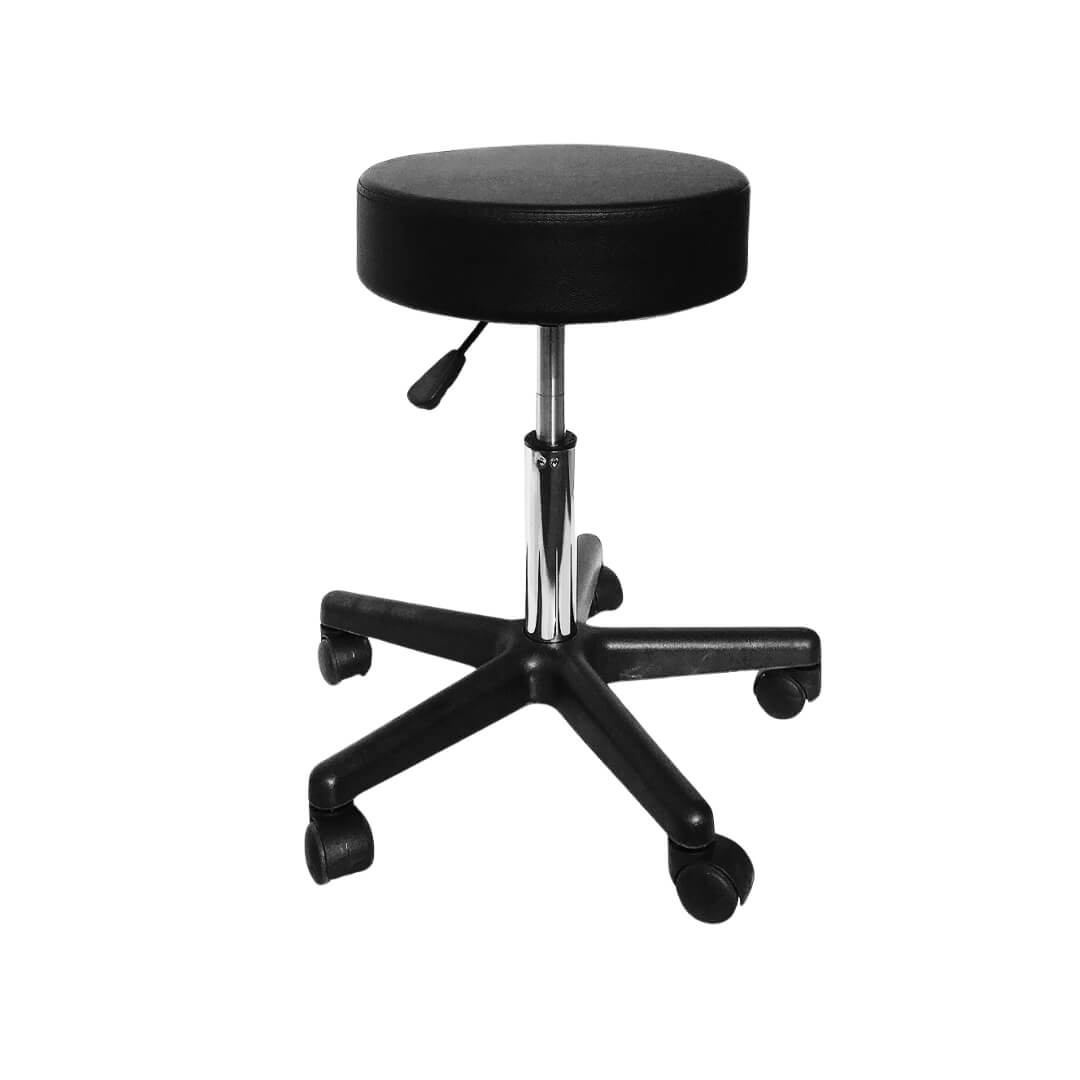 Round Hydraulic Stool – 8" Pad, Adjustable Height, 24" x 24"