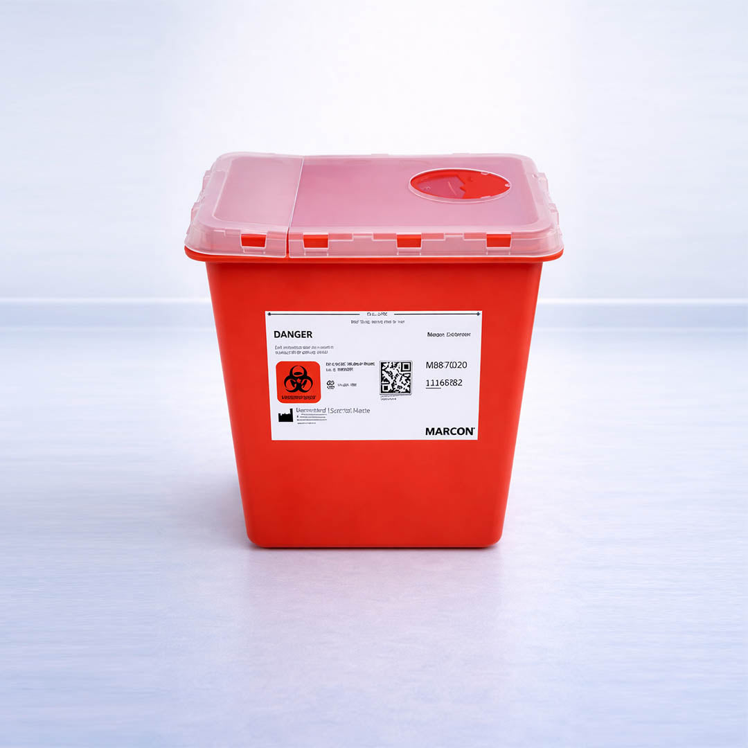 Red Sharps Container 8 Gallon – Biohazard Waste Disposal