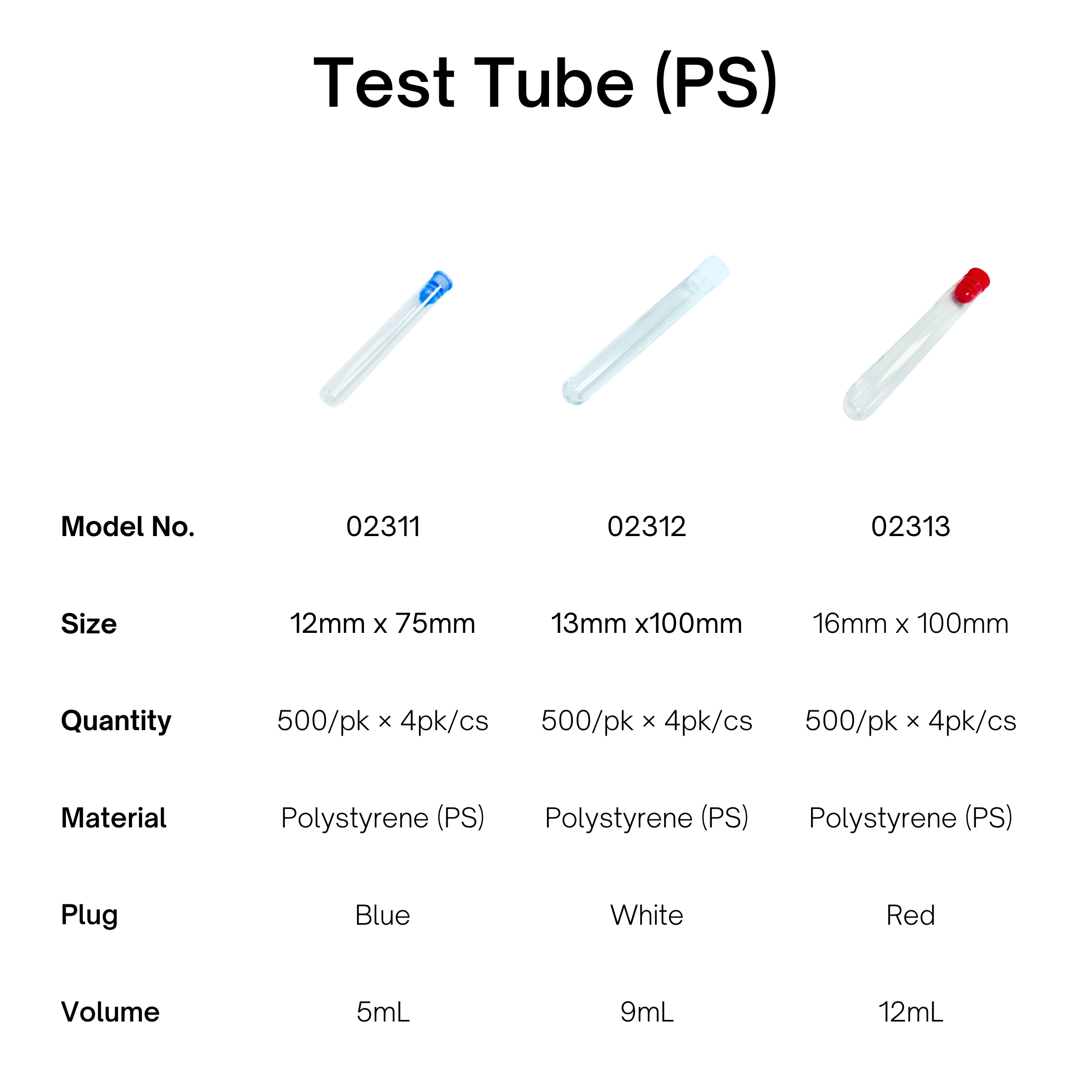 all of size test tube