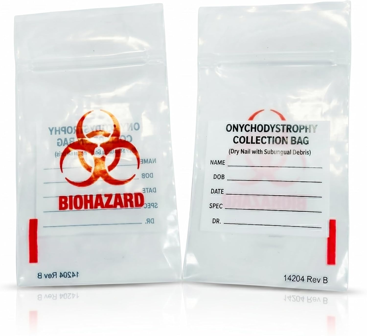 Bag Specimen Collection Ziplock Nail  2 4/9' X 4 1/2' X 10MIL (1000 pcs)