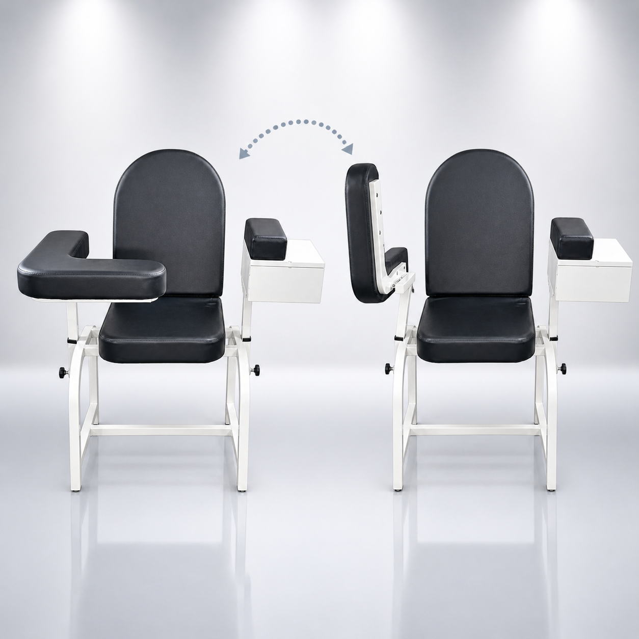 Blood Drawing Chair with Adjustable Flip-Up Armrest – Solid Phlebotomy Chair with Storage Drawer