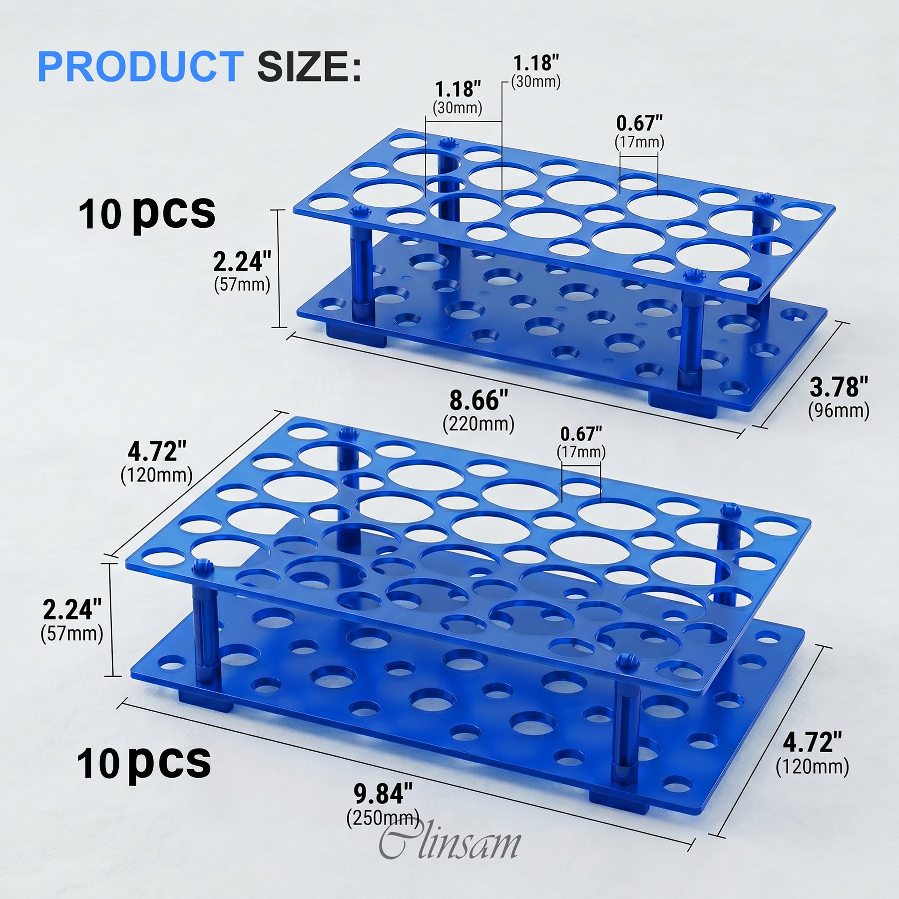 Centrifuge Tube Rack Stand for 10mL 15mL 50mL Tubes, Detachable