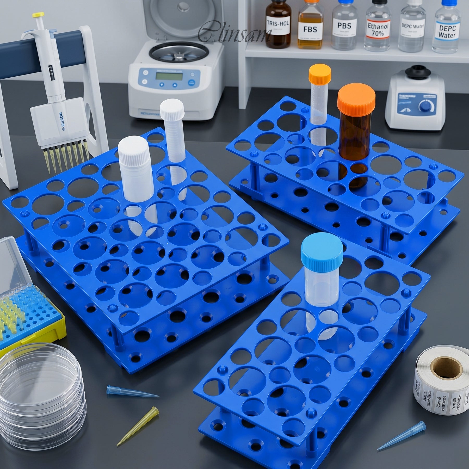 Centrifuge Tube Rack Stand for 10mL 15mL 50mL Tubes, Detachable