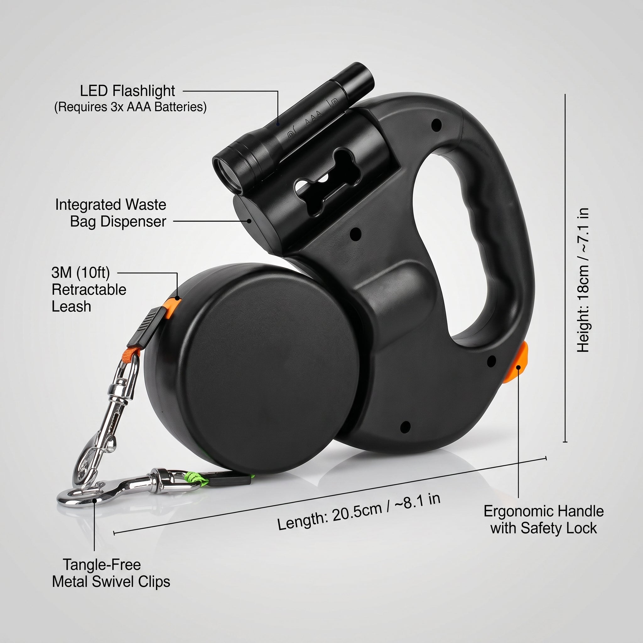 Dual Dog Retractable Leash for Two Dogs, Auto-Untangle