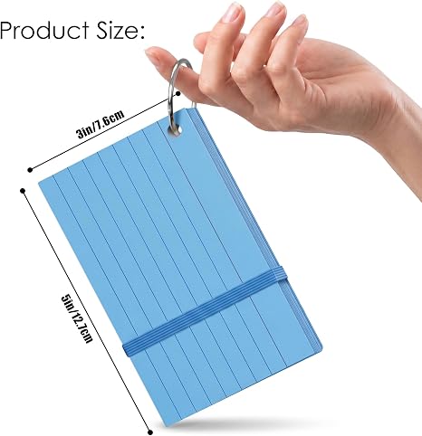 3 x 5 in  Ruled Flash Index Card with Binding Ring, 4 Color/ pack