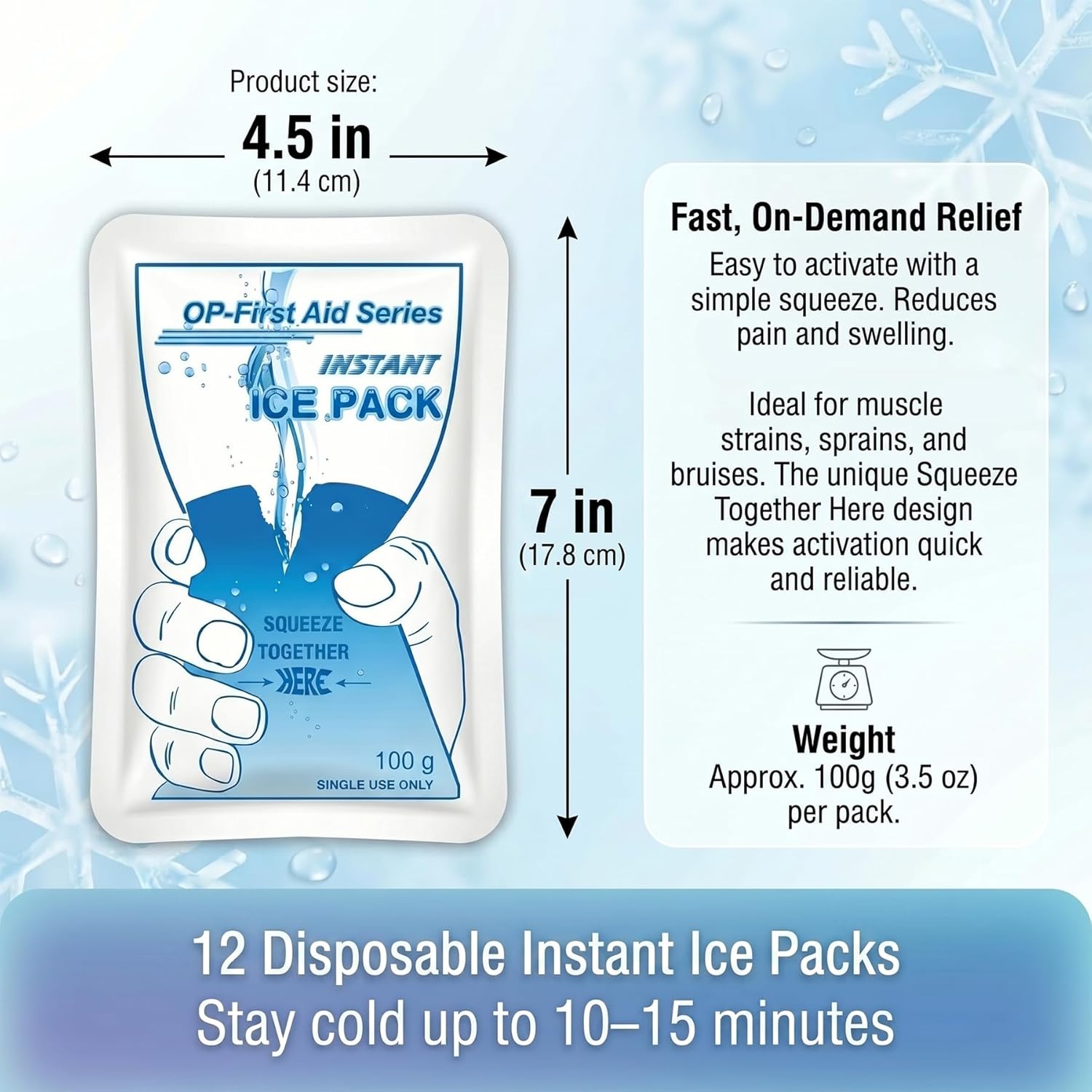 Disposable Instant Ice Pack, Instant Cold Packs, Single-Use, 10 Pack