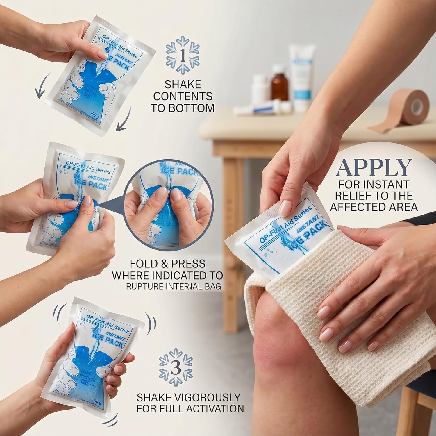 Disposable Instant Ice Pack, Instant Cold Packs, Single-Use, 10 Pack