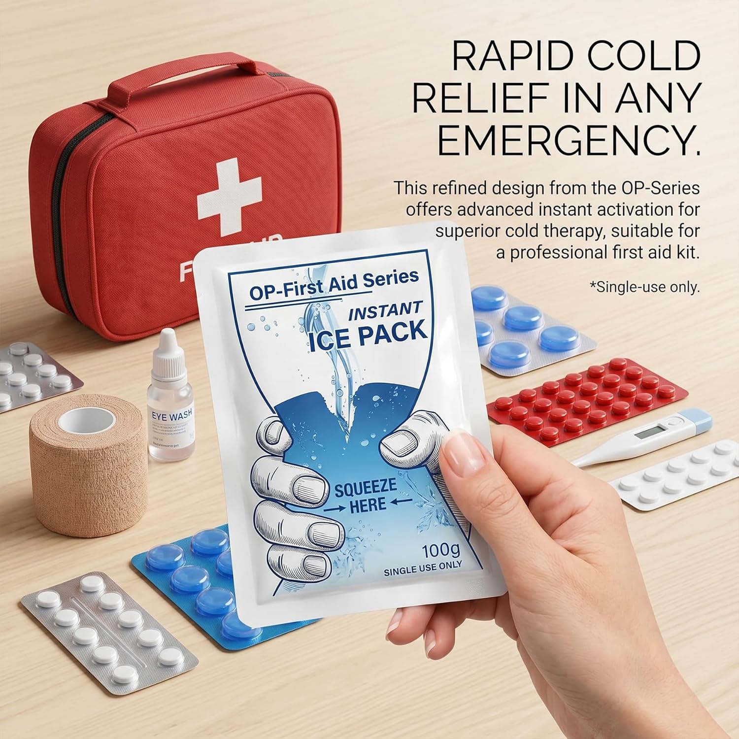Disposable Instant Ice Pack, Instant Cold Packs, Single-Use, 10 Pack