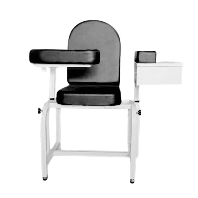 Blood Drawing Chair – Padded Armrest, Cabinet & Vinyl Seat