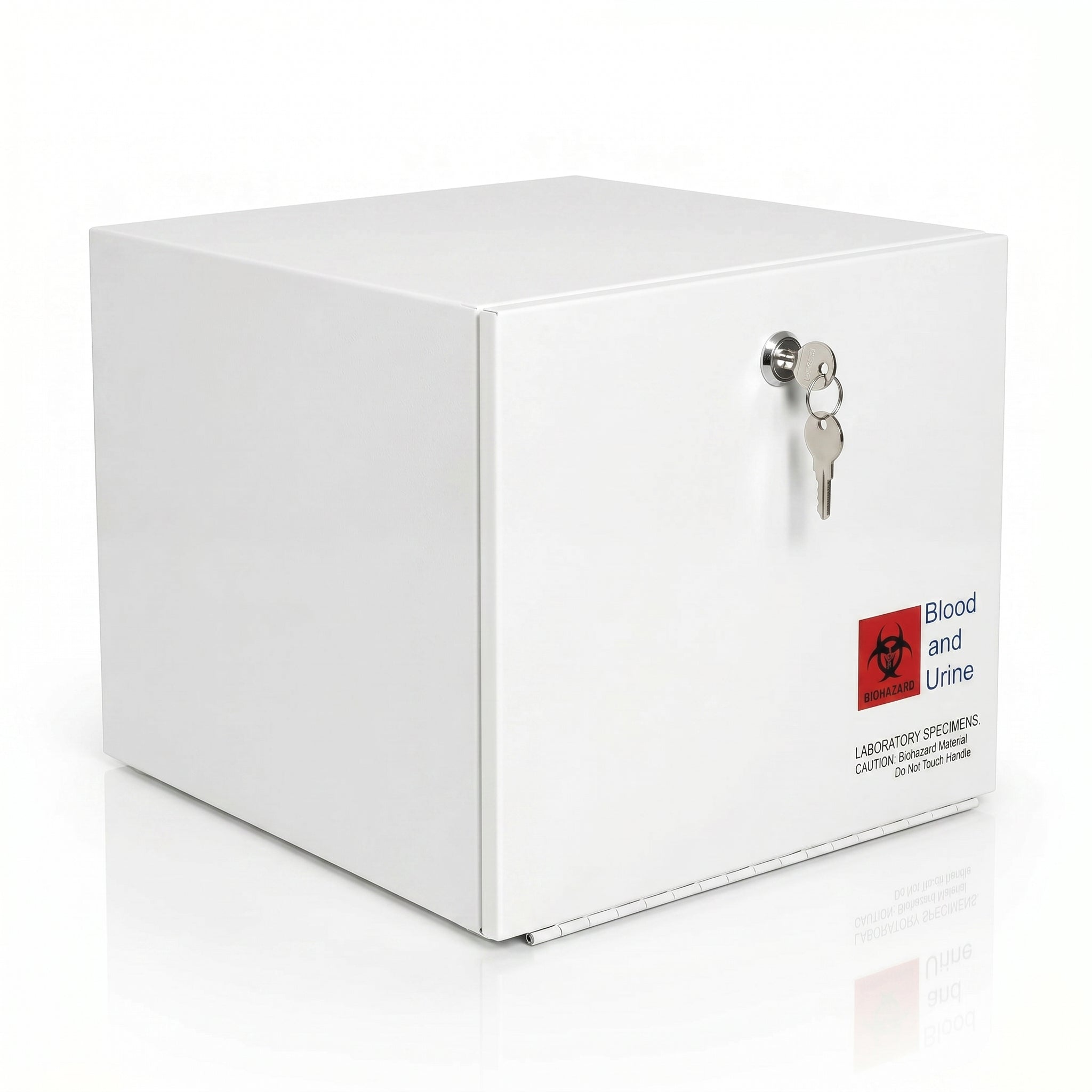 Large Medical Lock Box Dropbox with Keys – White, 14