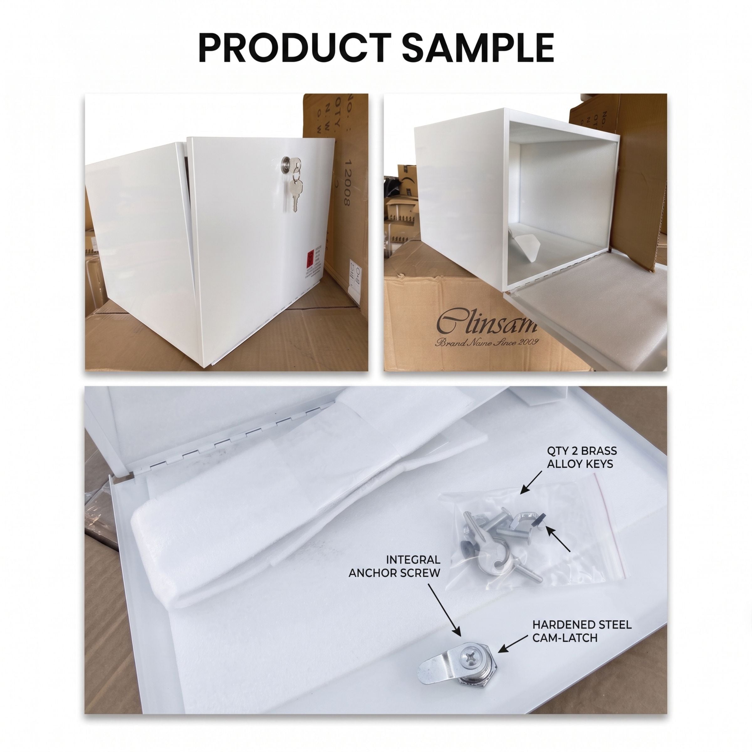 Medical Specimen Box with Lock & Key - Large 14 x 14 x 10.25 in, Lock Box