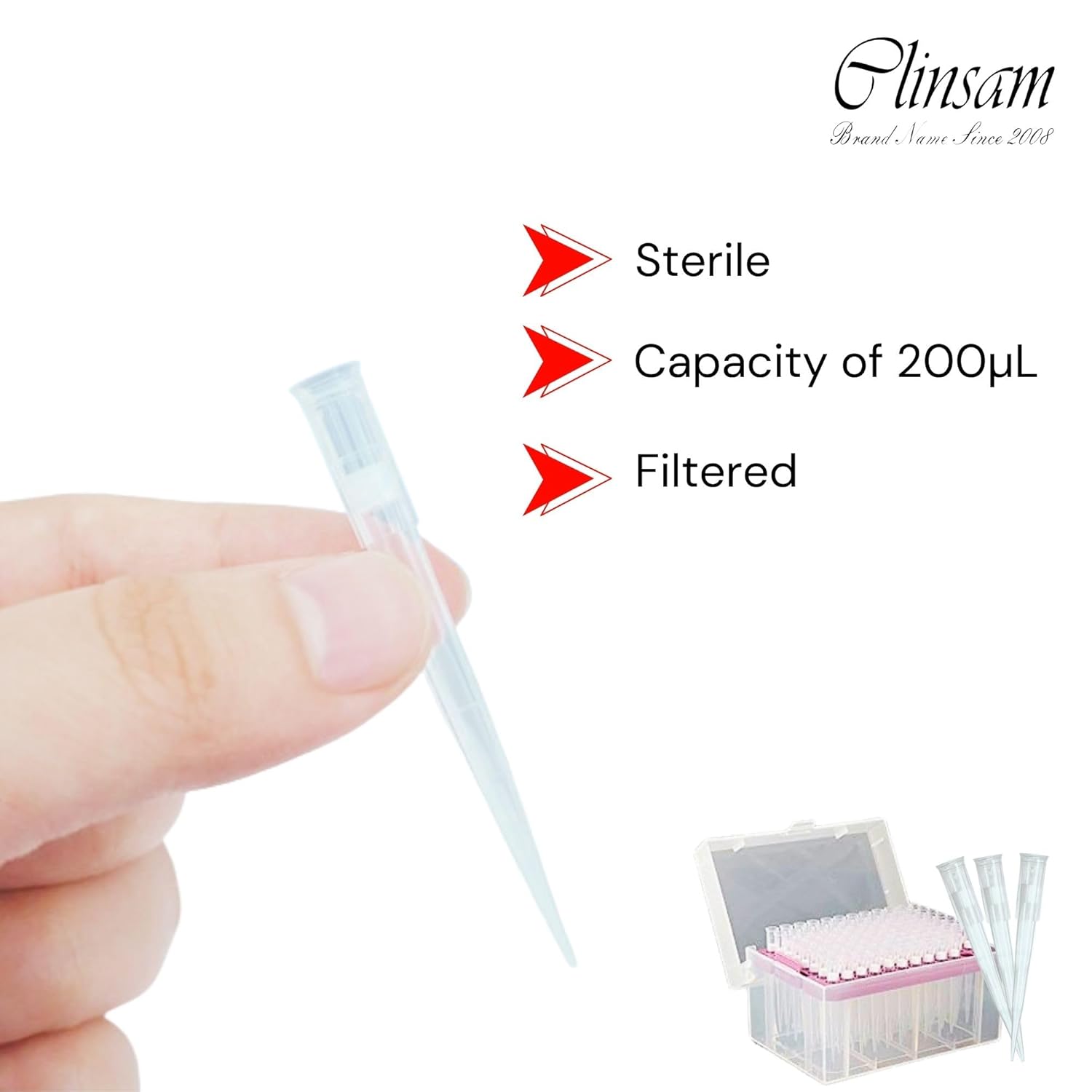 Universal Tips for Pipette 200µL Micro Pipette Tips, with Clear Graduation, 4800/CS