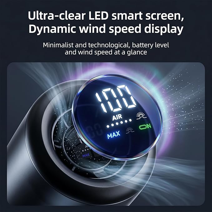 Portable Misting Fan Turbo Mist Handheld Fan - USB Rechargeable with Digital Display