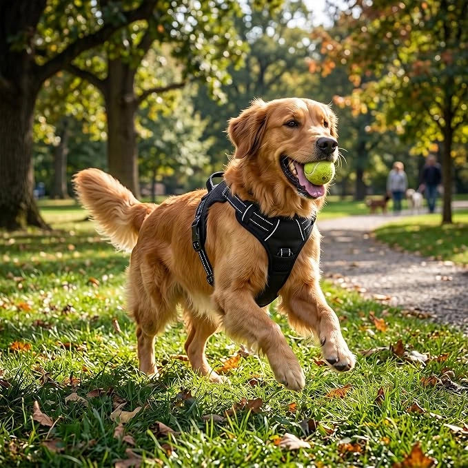 No Pull Dog Harness, Reflective Adjustable Vest with Handle