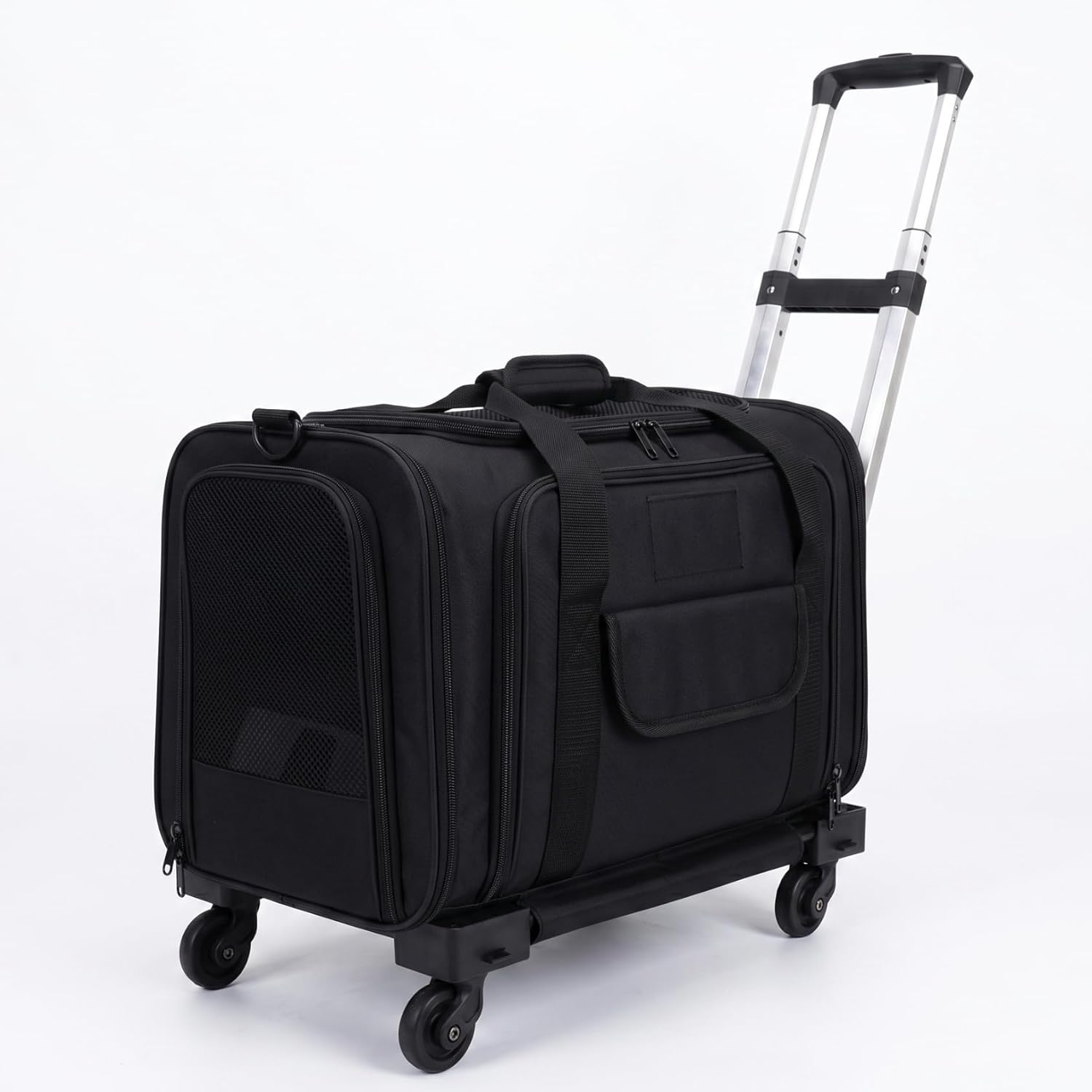 Pet Carrier Bag with Trolley, Expandable Soft Sided, up to 18 lbs