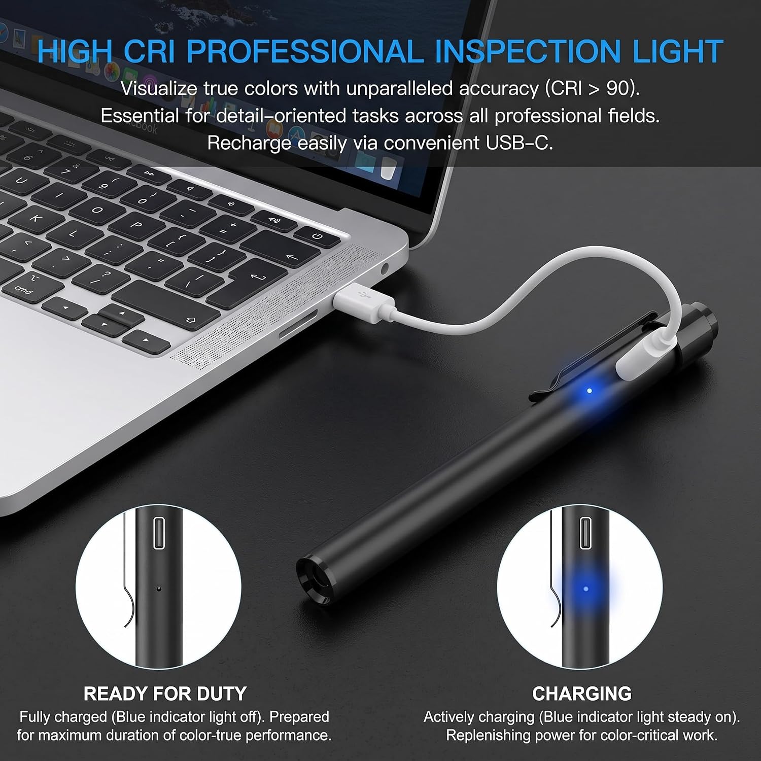 Rechargeable Penlight with Pupil Gauge Aluminum LED Nurse Doctor Light | Mini USB-C
