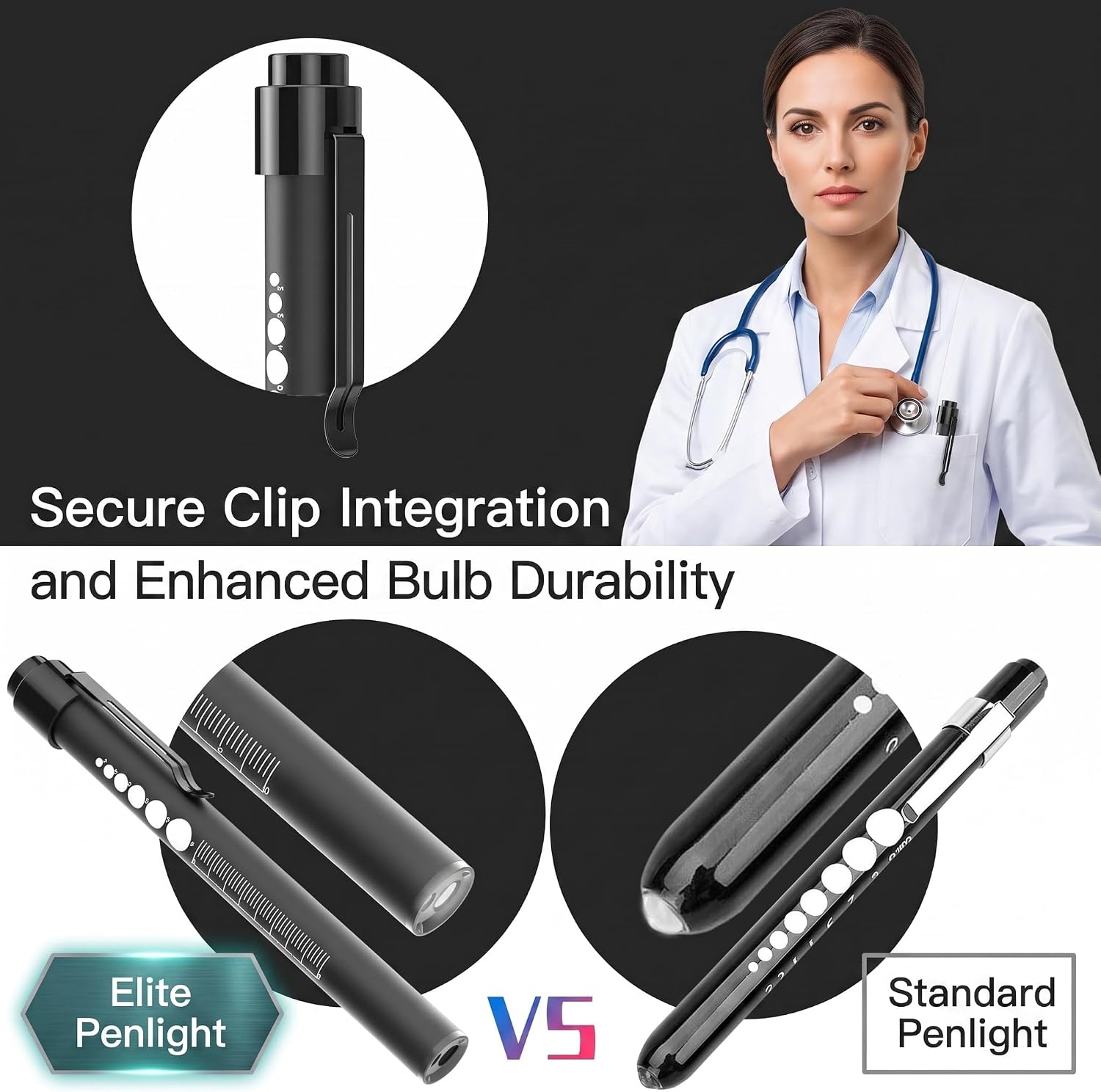 Rechargeable Penlight with Pupil Gauge Aluminum LED Nurse Doctor Light | Mini USB-C