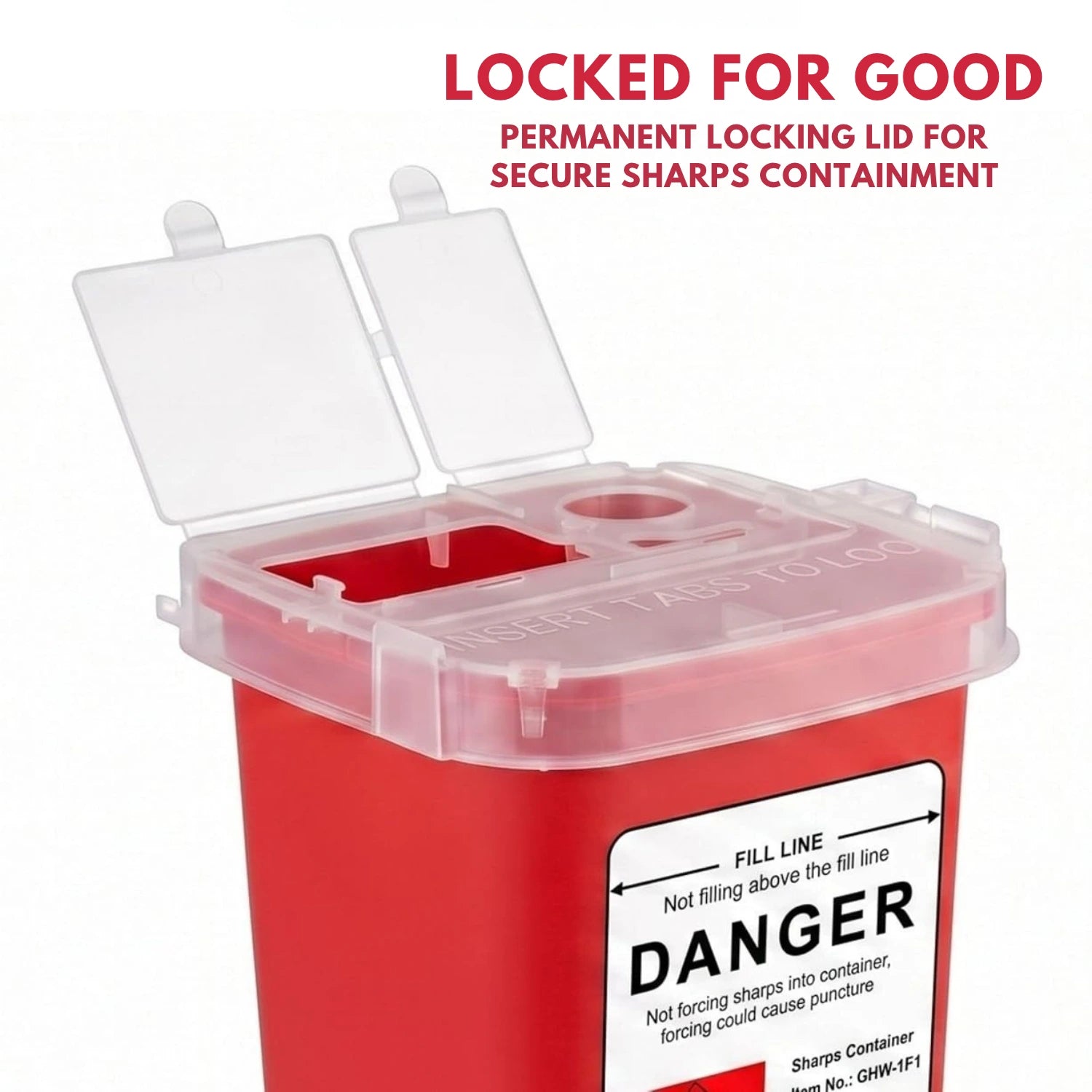 Sharps Container 1 Quart, Biohazard Needle Disposal (Pack of 6)