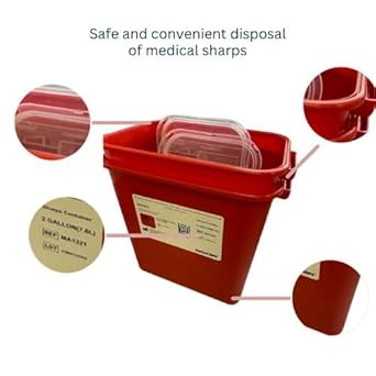2-Gallon Sharps Container with Secure Lid and Free-Standing Design 24/cs