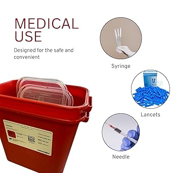 2-Gallon Sharps Container with Secure Lid and Free-Standing Design 24/cs