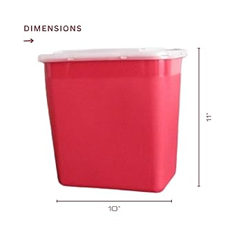 2-Gallon Sharps Container with Secure Lid and Free-Standing Design 24/cs
