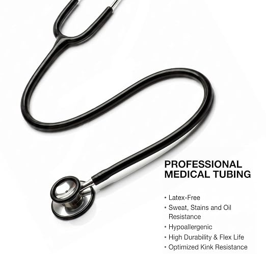 Medical Stethoscope Dual Head 22in, Turnable Diaphragm Chestpiece