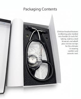 Medical Stethoscope Dual Head 22in, Turnable Diaphragm Chestpiece